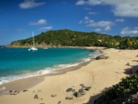 This is Happy Bay which is further north on the French side, close to Grand Case. You have about a 10-15 minute hike through a pasture, sometimes past cows and goats, to get there but it certainly is not very commercial. For starters there&#39;s no chairs or umbrellas and it&#39;s not very busy. It was a pretty nice beach that I&#39;d like to return to again some time.